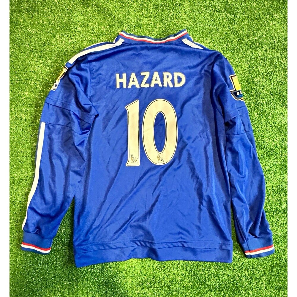 adidas Chelsea Eden Hazard #10 Climacool Long Sleeve Jersey Boys 28 Blue
